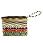 Maria Victoria Sweet Carlota Wristlet Diamond Pattern Gold Colorful Artsy Boho Photo 1