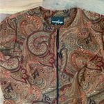 Positive Attitude Brown Floral Long Sleeve Zip Jacket Size Large Photo 6