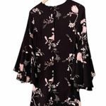 Leith Shift Dress Black & Pink Floral Bell Statement Sleeves Women’s Size XS Photo 10
