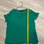 Tahari  Teal Short Sleeve V-Neck Top Photo 4