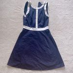 Banana Republic Used / Worn Navy Blue and White Sleeveless  Work Dress Photo 2