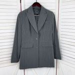 Vintage Moda International Pinstripe Long Blazer Jacket Grey Pink 4 Gray Photo 8