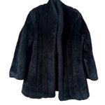 ACKO Black Faux Fur Coat Jacket Shawl Collar Made in USA Size M Photo 1