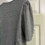 Liz Claiborne Silver Elbow Slight Puff Sleeve Tee w/ Gold Buttons- Med- NWOT Photo 6