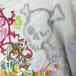 Vintage Y2K Hooded Sleeveless Embroidered Graphic Print Top Women’s Size Medium Blue Photo 2