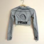 Gymshark Long-Sleeve Crop Top Back Cut Out Grey Size Small Photo 1