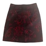 Elie Tahari Burgundy Floral Jacquard Skirt Size 6 ā Elegant Mini Skirt Photo 1