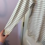 Lands' End Women’s Long Sleeve Turtleneck T-Shirt Size XL Striped Gray White Photo 2