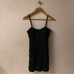 Forever 21 Vintage  Y2K Black Shimmery Ruched BodyCon Mini Dress Size M EUC Photo 2
