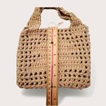 Handmade Beige Crochet Market Tote Bag, 6x7, Boho Knit Purse Photo 3