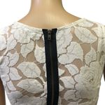 Just Ginger Cream Lace Overlay Skater Exposed Zipper Sleeveless Mini Dress M White Size undefined Photo 6