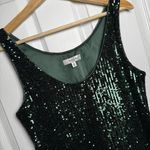 Milly  Emerald Green Sequin Tank Top Sleeveless Party Holiday Evening Small Photo 1