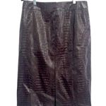 Who What Wear Crocodile Print PU Midi Length Skirt Chocolate Brown Size 12 Photo 0