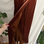 Revelry Rava Velvet Maxi Bridesmaid Dress in Rust Size 8 Brown Photo 6