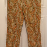Cartonnier Paisley Pants in Orange and Brown Size 12 Photo 0