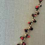 CAbi “La Boheme” Necklace – Red Teardrop Beads & Gold Chain Photo 3