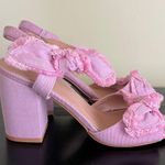 Yoki brand light pink denim Block Heel Sandals Photo 2