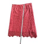 Oscar de la Renta Coral Pink Lace Scalloped Skirt Size 12 Photo 9