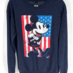 Disney Navy Blue Mickey Mouse American Flag Sweatshirt Size Medium Photo 0