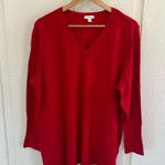 J. Jill Vibrant Red Knit Cotton Blend Tunic Shirt Size undefined Photo 0