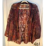 Chico's  Drape Jacket Med/Large Floral Lace Dolman Sleeve Boho Whimsigoth Fall Photo 0