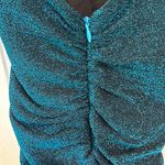 Lulus Teal Metallic Ruched Body Mini Dress HOCO Photo 2