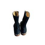 Jack Rogers Women Boots Kaitlin Suede Stitches Mid Calf Pull On Shoes Black 7.5M Photo 3
