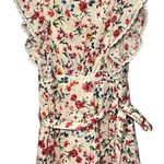 Lovers + Friends Ditsy Floral Tie Wrap Mini Dress Crochet Ruffled Lace V-Neck Photo 3