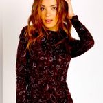Free People Mod Squad Turtleneck Ruby Women's Paisley Long Sleeve Top small Photo 0