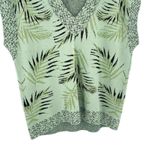 ZARA  Pullover Palm Leaf Cabana Vacation VNeck Short Sleeve Tunic Sweater Top Photo 7