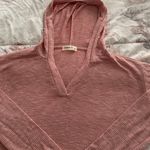Ginger G Pink Ribbed Hooded Lightweight w/side ties Sweater, size S Photo 6