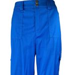 superdown  Women's Blue High Waisted Ruched Straight Leg Trousers Pants Size M Photo 3