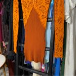 Marni Long Sleeve Lace & Ribbed Wool Mini Dress Gold Brown Orange Size XS Photo 3