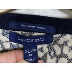 Lands' End Sweater Women XL Knit Cardigan Animal Print Supima Cotton Leopard Photo 2