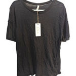 Elan 🆕  NWT Womens Plus 1X Black Slub Knit‎ Ruffle Sleeve Top NEW Photo 0