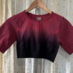 Unbranded Women's Ombre Ribbed Stretch Crew Neck Workout Crop Top XL Black Photo 0