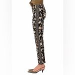 Elie Tahari Floral Straight Leg Black Pants size MEDIUM pull on NWOT Photo 3