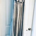Velvet Torch  halter ruffle Maxi in GRAY Photo 2