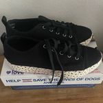 Skechers BOBS Women Espadrille Lace-Up Sneakers Platform Shoes Black Size 8 Photo 2