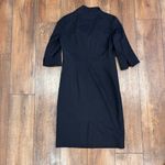 J.Crew  Womens Wool Blend Short Sleeve Cowl Neck Sheath Dress Black Size 0 Zip Up Photo 5