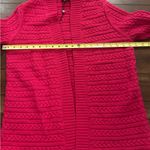 Talbots  Hot Pink 100% Cotton Cable Knit Open Cardigan Size Medium Photo 5