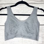 Gray Stretch Lace Full Coverage Sporty Bralette Size Large Photo 5