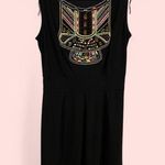 Adorable embroidered beaded tribal look little black mini dress coachella Pink Photo 1