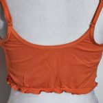 Aerie Orange Cropped Bikini Top NWT Size Medium Orange Textured Swim Top Photo 5