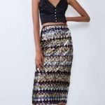 ZARA high waisted midi sequin skirt Photo 0