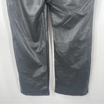 Joie  Black Faux Leather Pants Leggings Cropped Wide Leg Pleather Size Medium Photo 6