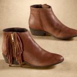 Anthropologie  Klub Nico Brown Leather Fringe Boots Photo 0
