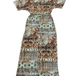 Cato maxi dress size S. Abstract Animal print. Open Sleeve. Rushed Waist Photo 1