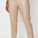 Missguided Camel Faux Leather Trousers Photo 0