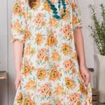 Matilda Jane  size large floral print half sleeve Sunday adventure begins dress Photo 0